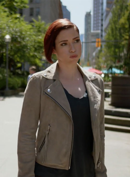 (image for) Chyler Leigh Supergirl Leather Jacket #1 - Click Image to Close