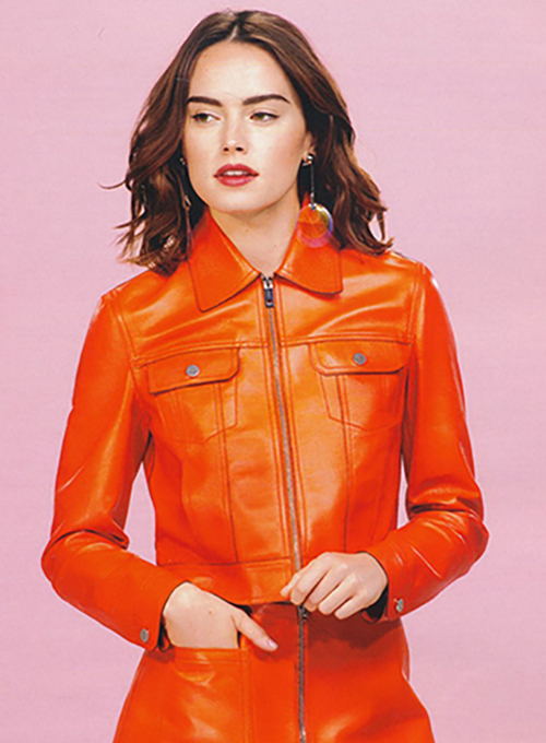 (image for) Daisy Ridley Leather Jacket - Click Image to Close