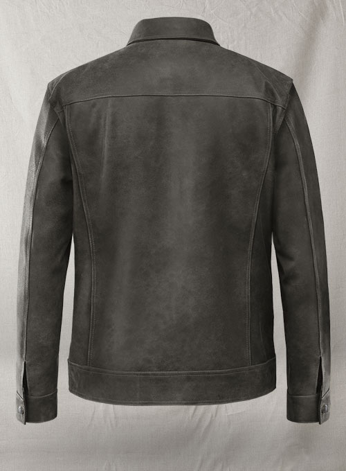 (image for) Vintage Dirty Gray Daniel Radcliffe Harry Potter Leather Jacket - Click Image to Close
