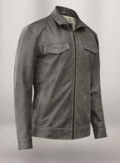 (image for) Vintage Dirty Gray Daniel Radcliffe Harry Potter Leather Jacket - Click Image to Close