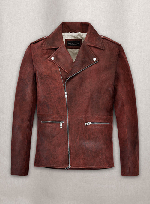 (image for) Dark Vintage Red Lewis Hamilton Leather Jacket