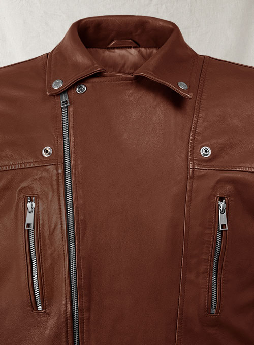 (image for) Dauntless Tan Biker Leather Jacket - Click Image to Close