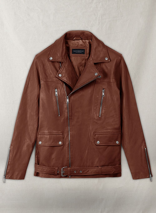 Dauntless Tan Biker Leather Jacket