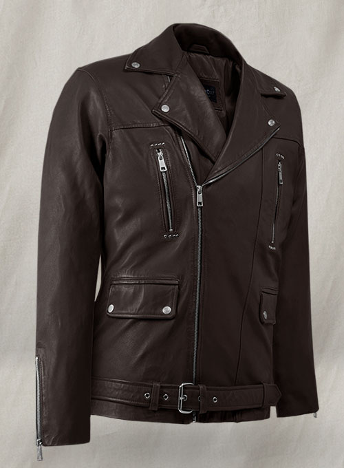 Dauntless Brown Biker Leather Jacket - Click Image to Close
