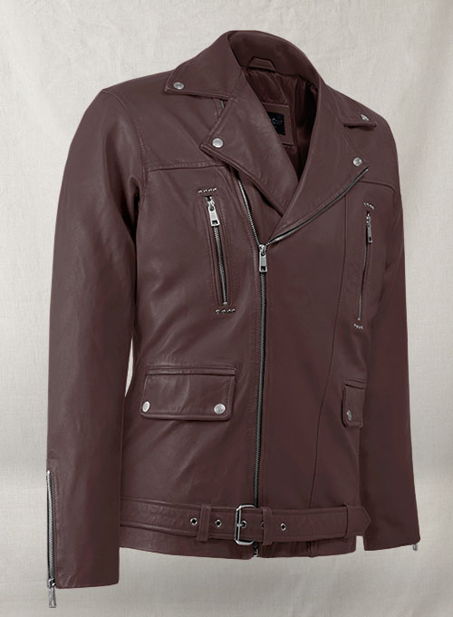 (image for) Dauntless Burgundy Biker Leather Jacket - Click Image to Close