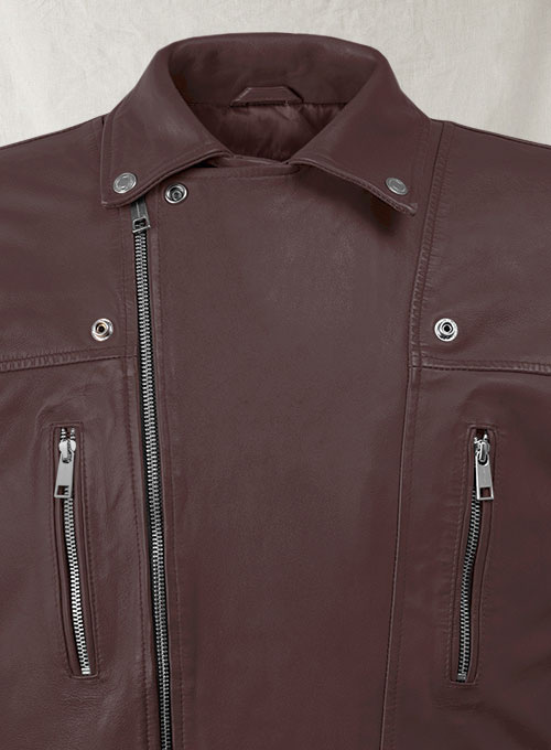(image for) Dauntless Burgundy Biker Leather Jacket - Click Image to Close
