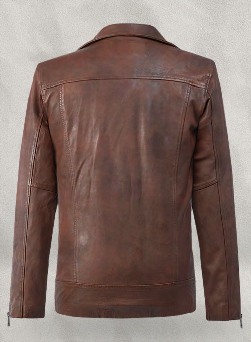 (image for) Dauntless Spanish Brown Biker Leather Jacket - Click Image to Close