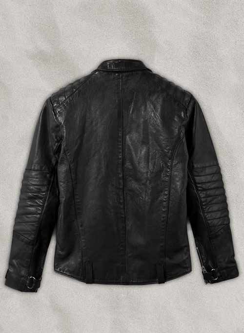 Thick Goat Black Washed & Wax David Leather Jacket