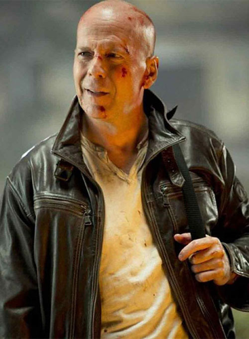 (image for) Die Hard 5 Bruce Willis Leather Jacket - Click Image to Close