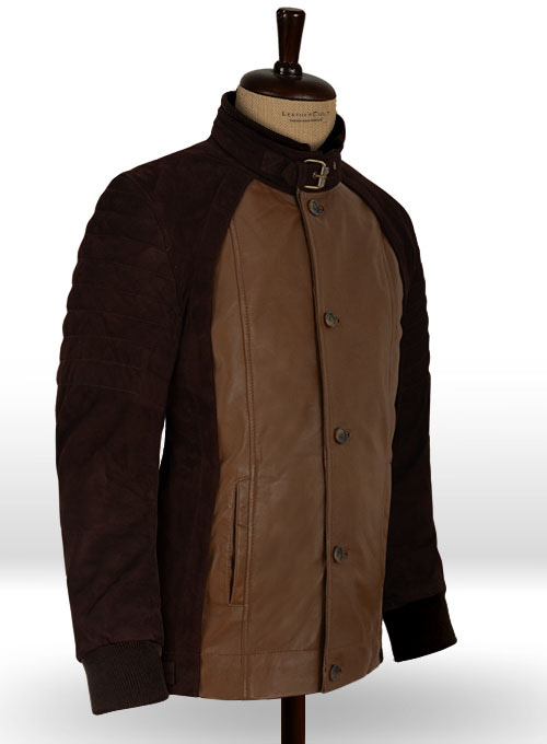 (image for) Dark Tan Daniel Radcliff Horns Leather Jacket - Click Image to Close