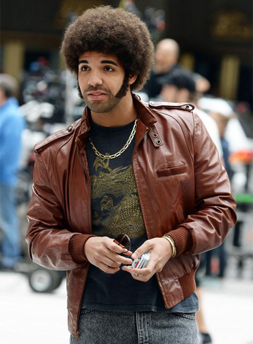 Drake black and Yellow Bomber Leather Jacket