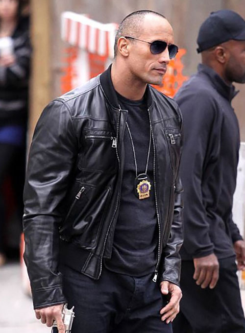 (image for) Dwayne Johnson The Other Guys Leather Jacket - Click Image to Close