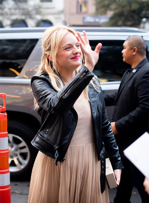 (image for) Elisabeth Moss Leather Jacket - Click Image to Close