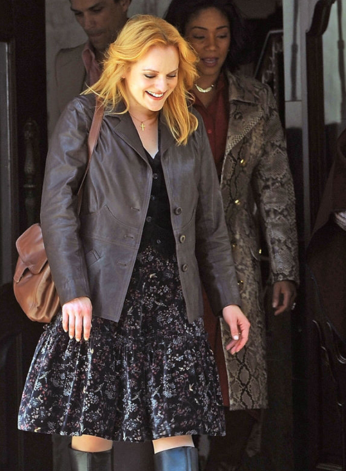 (image for) Elisabeth Moss The Kitchen Leather Jacket - Click Image to Close