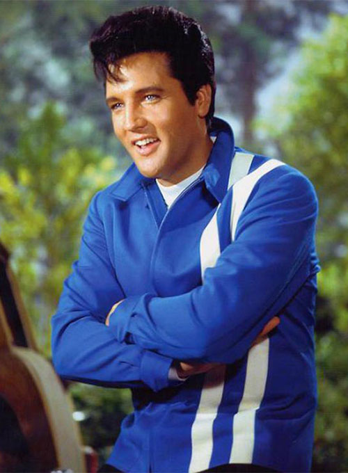 (image for) Elvis Presley Speedway Blue Leather Jacket - Click Image to Close