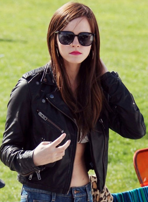 (image for) Emma Watson The Bling Ring Leather Jacket - Click Image to Close