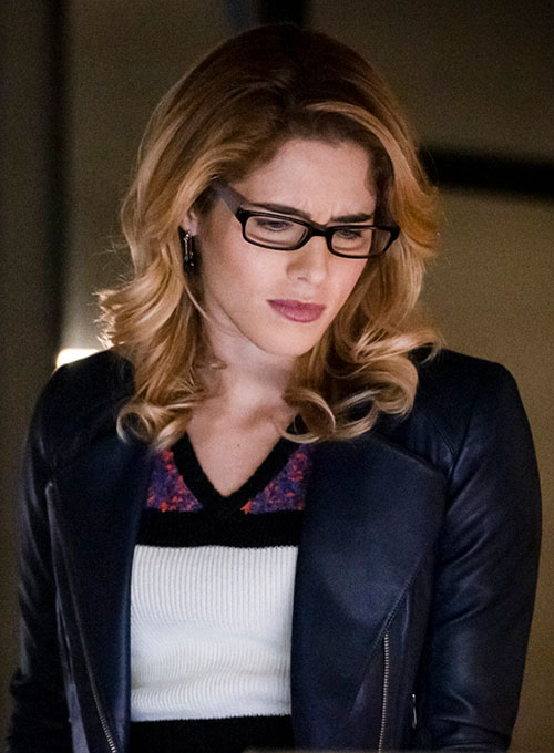 (image for) Emily Bett Rickards Arrow Leather Jacket - Click Image to Close