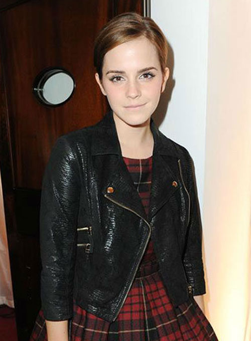 (image for) Emma Watson GQ Awards Leather Jacket - Click Image to Close
