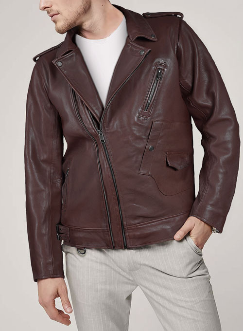 (image for) Falcon Burgundy Rider Leather Jacket