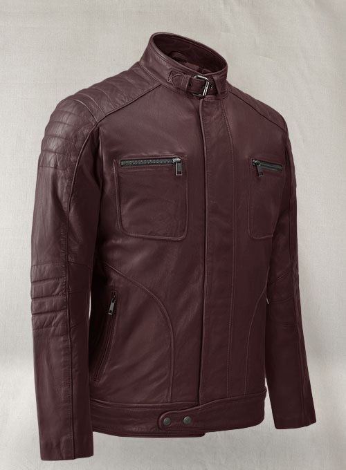 (image for) Firefly Moto Burgundy Biker Leather Jacket - Click Image to Close