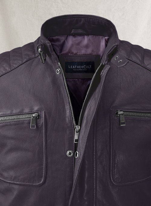Firefly Moto Purple Biker Leather Jacket
