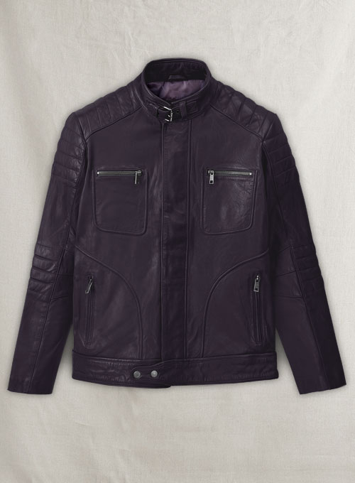 (image for) Firefly Moto Purple Biker Leather Jacket - Click Image to Close