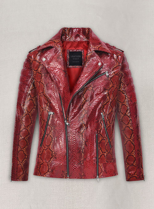 (image for) Gallant Bold Red Python Leather Jacket