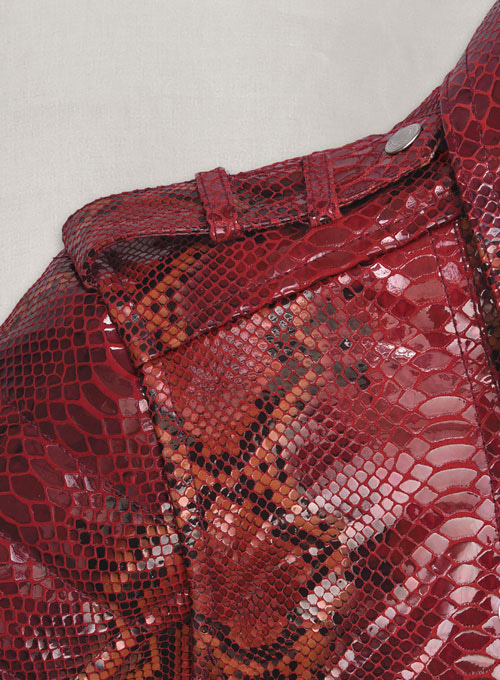 (image for) Gallant Bold Red Python Leather Jacket - Click Image to Close