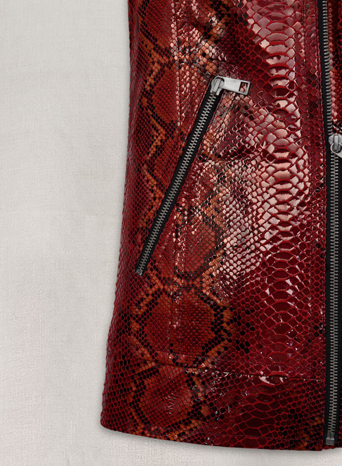 (image for) Gallant Bold Red Python Leather Jacket