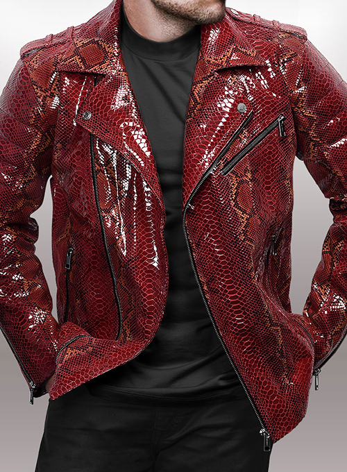 (image for) Gallant Bold Red Python Leather Jacket