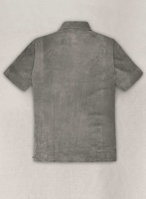 (image for) Gray Suede Leather T-Shirt #2 - Click Image to Close