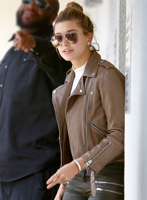 (image for) Hailey Baldwin Bieber Leather Jacket #2 - Click Image to Close