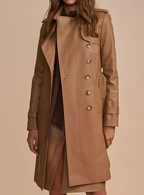 Halcon Leather Trench Coat - Click Image to Close
