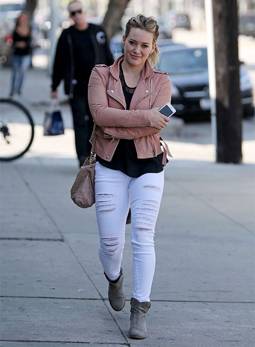  Hilary Duff Leather Jacket #2