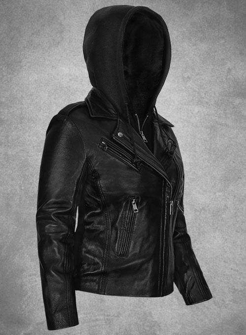 Hooded Flight Leather Jacket - Click Image to Close