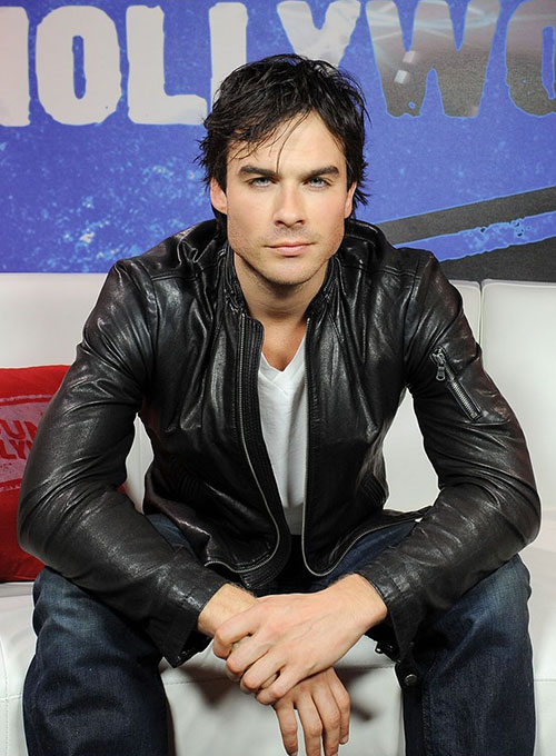 (image for) Ian Somerhalder Leather Jacket 1 - Click Image to Close