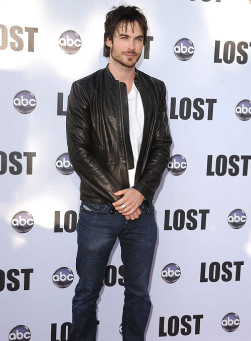 (image for) Ian Somerhalder Leather Jacket 1 - Click Image to Close