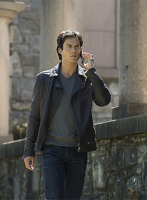 (image for) Ian Somerhalder The Vampire Diaries Leather Jacket - Click Image to Close