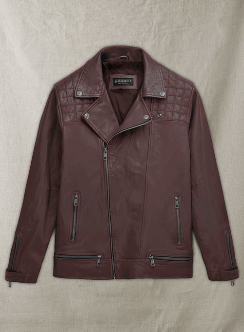 Ironwood Burgundy Biker Leather Jacket - Click Image to Close
