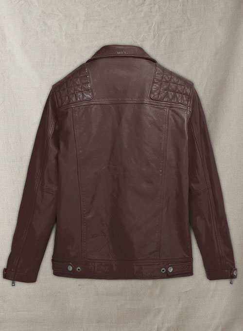 (image for) Ironwood Burgundy Biker Leather Jacket - Click Image to Close