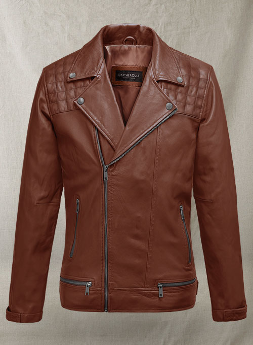 (image for) Ironwood Tan Biker Leather Jacket - Click Image to Close