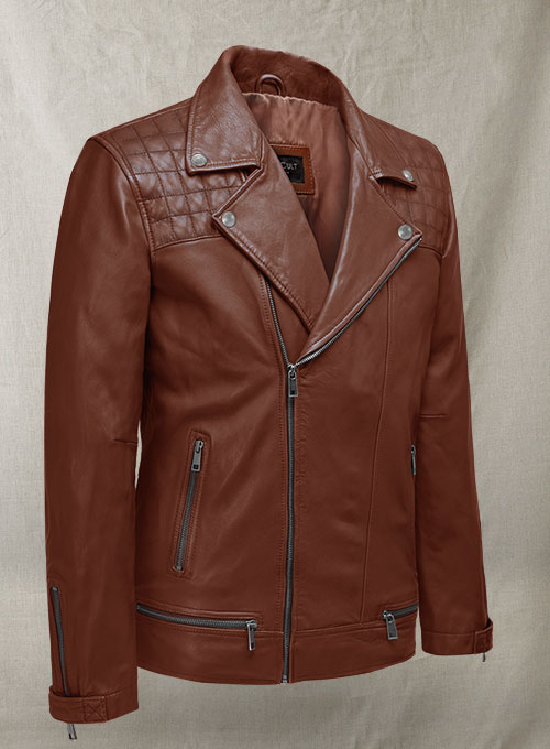 (image for) Ironwood Tan Biker Leather Jacket - Click Image to Close