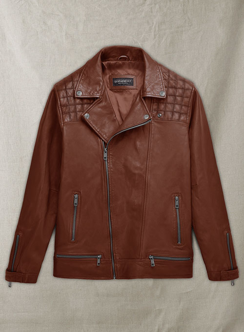 (image for) Ironwood Tan Biker Leather Jacket - Click Image to Close