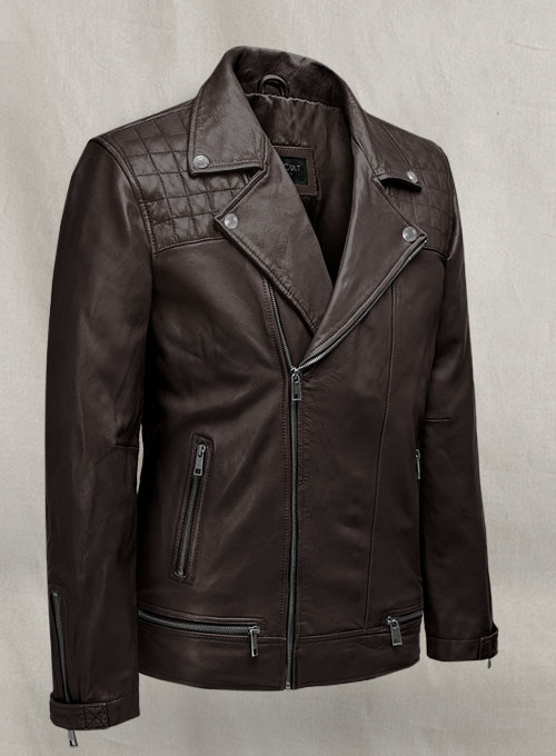 Ironwood Brown Biker Leather Jacket - Click Image to Close