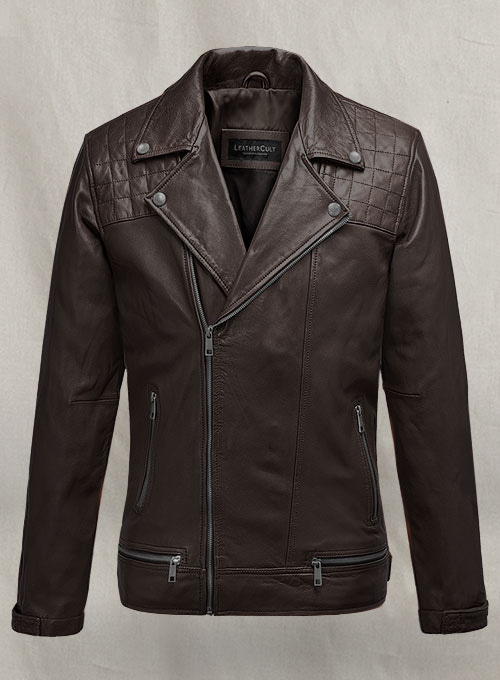 (image for) Ironwood Brown Biker Leather Jacket - Click Image to Close