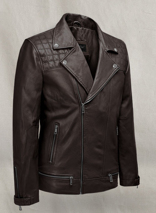 (image for) Ironwood Brown Biker Leather Jacket - Click Image to Close