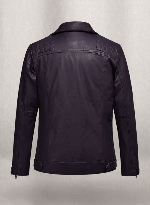 (image for) Ironwood Purple Biker Leather Jacket - Click Image to Close