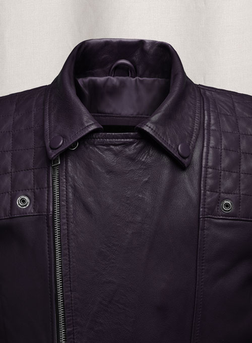 (image for) Ironwood Purple Biker Leather Jacket - Click Image to Close