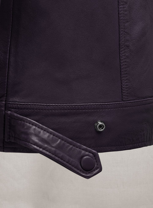 (image for) Ironwood Purple Biker Leather Jacket - Click Image to Close