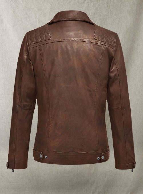 (image for) Ironwood Spanish Brown Biker Leather Jacket - Click Image to Close